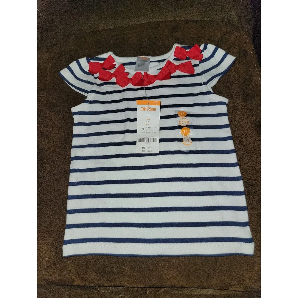 Gymboree parisian afternoon red bow top size 2t nwt